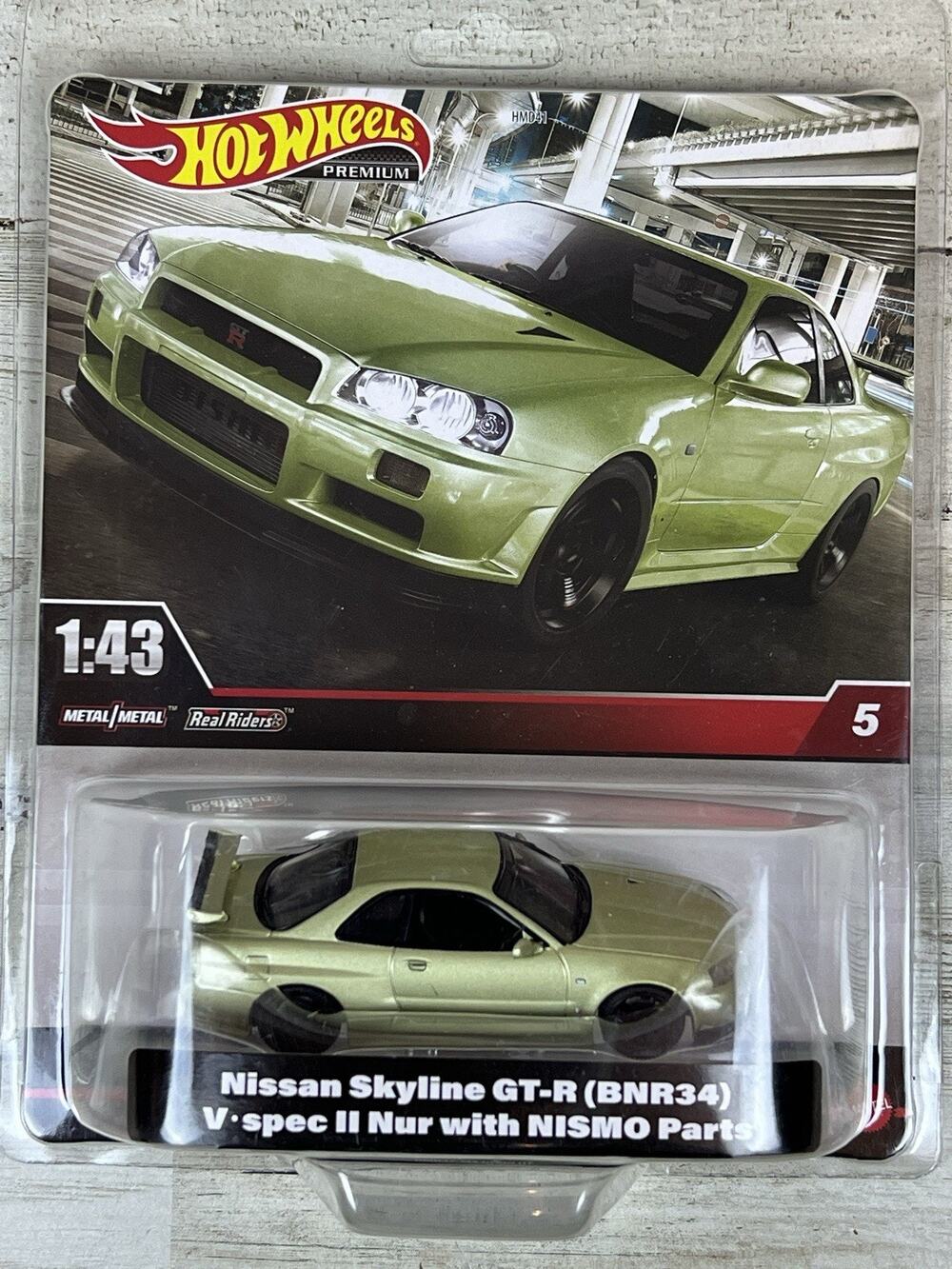 Hot Wheels Premium 1:43 Nissan Skyline GT-R BNR34 V-Spec II Nür NISMO Parts